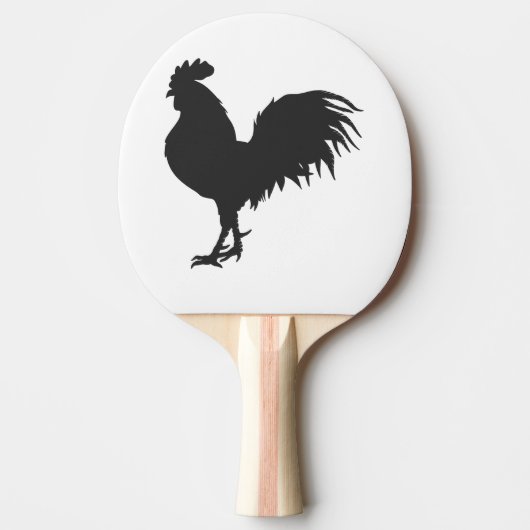 Rooster silhouet - Kies achtergrondkleur Tafeltennisbatje (Voorkant)