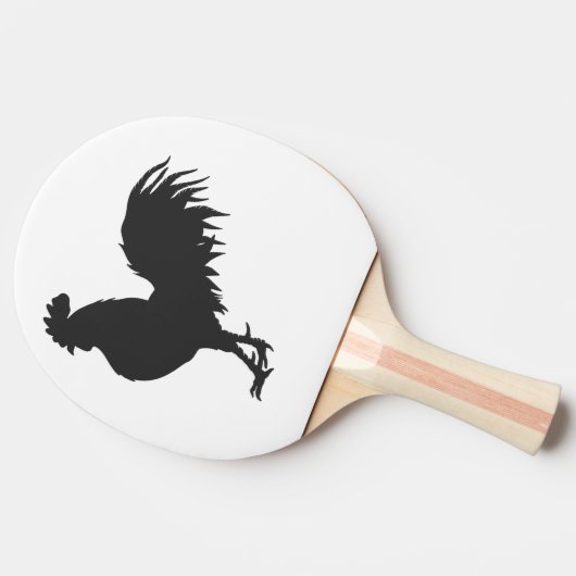 Rooster silhouet - Kies achtergrondkleur Tafeltennisbatje (Zijkant)