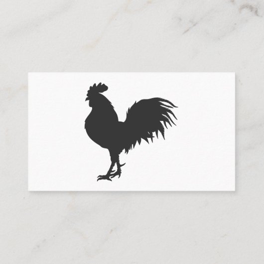 Rooster silhouet - Kies achtergrondkleur Visitekaartje (Achterkant)