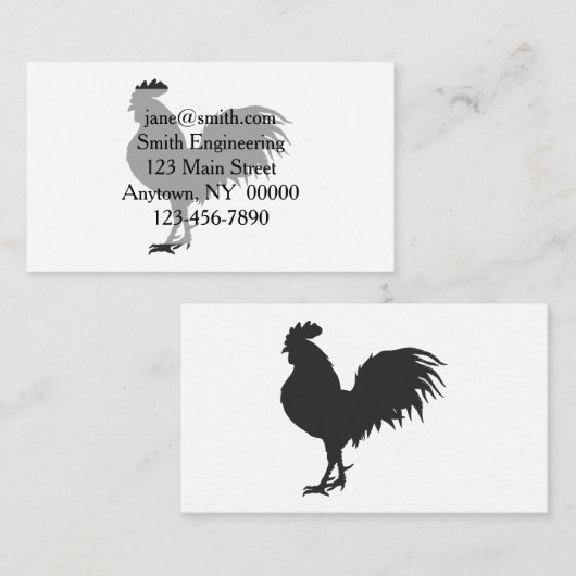 Rooster silhouet - Kies achtergrondkleur Visitekaartje (Voorkant / Achterkant)