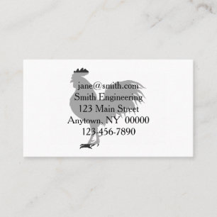 Rooster silhouet - Kies achtergrondkleur Visitekaartje