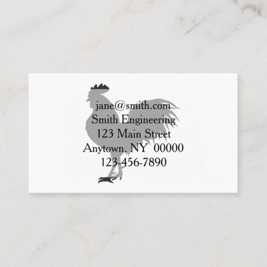 Rooster silhouet - Kies achtergrondkleur Visitekaartje (Voorkant)