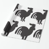 Rooster Silhouette Cadeaupapier (Uitgerold)