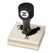 Rooster Silhouette Design Wooden Stamp Rubberstempel (Stempel)