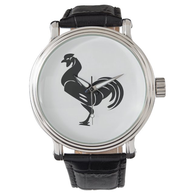 Rooster silhouette horloge (Voorkant)