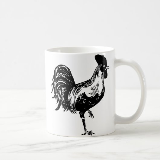 Rooster Silhouette Koffiemok (Rechts)