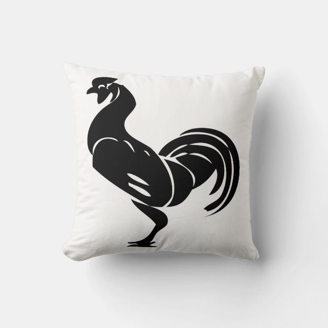 Rooster silhouette kussen (Voorkant)