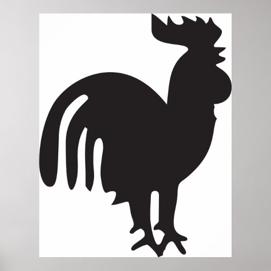 Rooster Silhouette Poster (Voorkant)