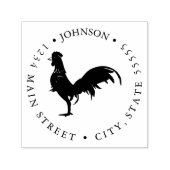 Rooster Silhouette Retourlabel Zelfinktende Stempel (Design)