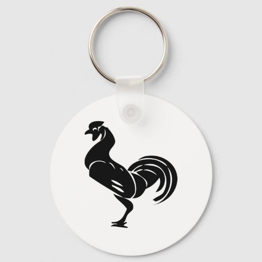 Rooster silhouette sleutelhanger (Voorkant)