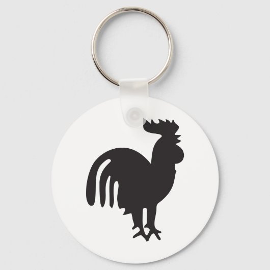 Rooster Silhouette Sleutelhanger (Achterkant)