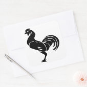 Rooster silhouette vierkante sticker (Envelop)