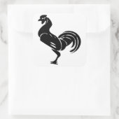Rooster silhouette vierkante sticker (Tas)