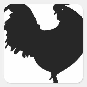 Rooster Silhouette Vierkante Sticker