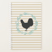 Rooster Silhouette Wreath Notitieboek (Voorkant)