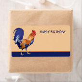 Rooster sinaasappel Happy Birthday Gift Label (Insitu)