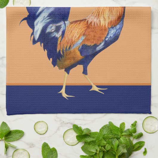 Rooster sinaasappel keukenhanddoek (Gevouwen)