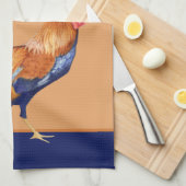 Rooster sinaasappel keukenhanddoek (Quarter Fold)