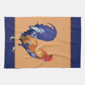 Rooster sinaasappel keukenhanddoek (Horizontaal)
