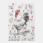 Rooster Sketches Theedoek (Verticaal)
