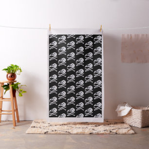Rooster Skull en Crossbones Stof