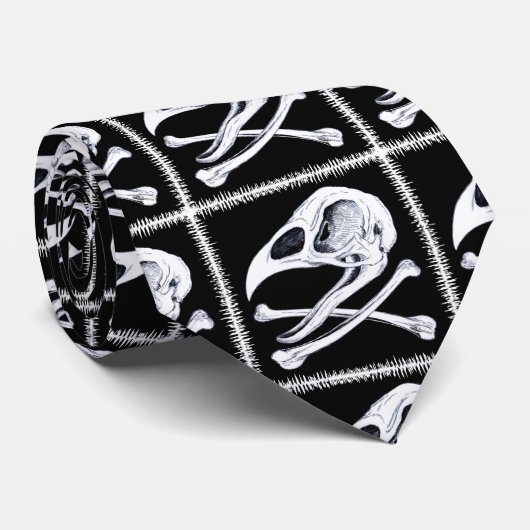 Rooster Skull en Crossbones Stropdas (Opgerold)