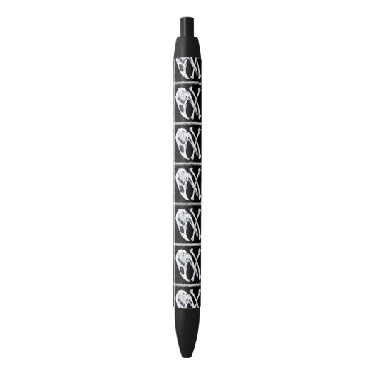 Rooster Skull en Crossbones Zwarte Inkt Pen (Voorkant Verticaal)