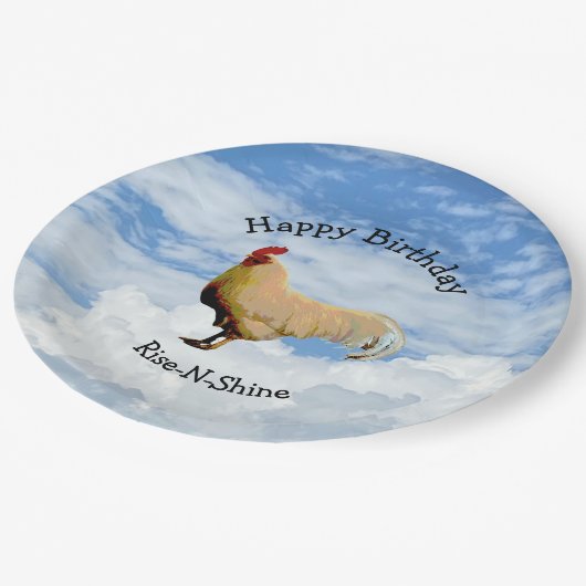 ROOSTER SKY CLOUDS HAPPY BIRTHDAY PAPER BORD (Gekanteld)