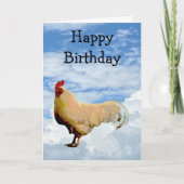 ROOSTER SKY CLOUDS HAPPY BIRTHDAY WENSKAART KAART (Voorkant)