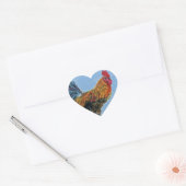  Rooster Sky Pas dierlijke kip aan Hart Sticker (Envelop)