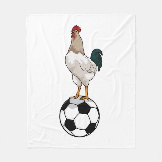 Rooster Soccer player Soccer Fleece Deken (Voorkant)