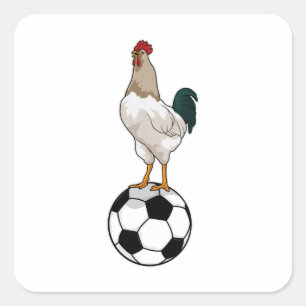 Rooster Soccer player Soccer Vierkante Sticker