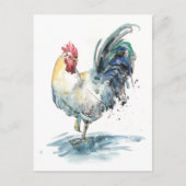 Rooster Splash - Waterverf Briefkaart (Voorkant)
