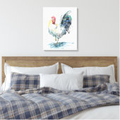 Rooster Splash - Waterverf Canvas Afdruk (Insitu (Slaapkamer))