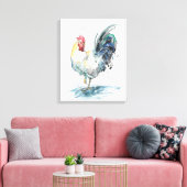 Rooster Splash - Waterverf Canvas Afdruk (Insitu (Woonkamer))