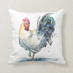 Rooster Splash - Waterverf Kussen