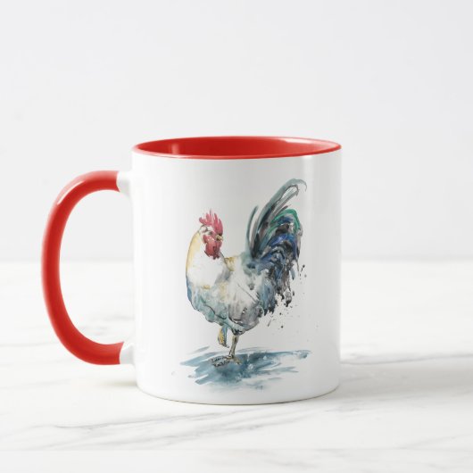 Rooster Splash - Waterverf Mok (Links)