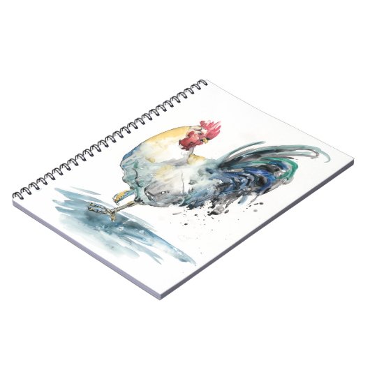 Rooster Splash - Waterverf Notitieboek (Linkerzijde)
