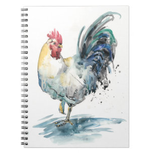 Rooster Splash - Waterverf Notitieboek