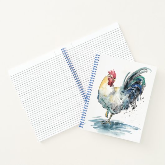 Rooster Splash - Waterverf Notitieboek (Binnen)