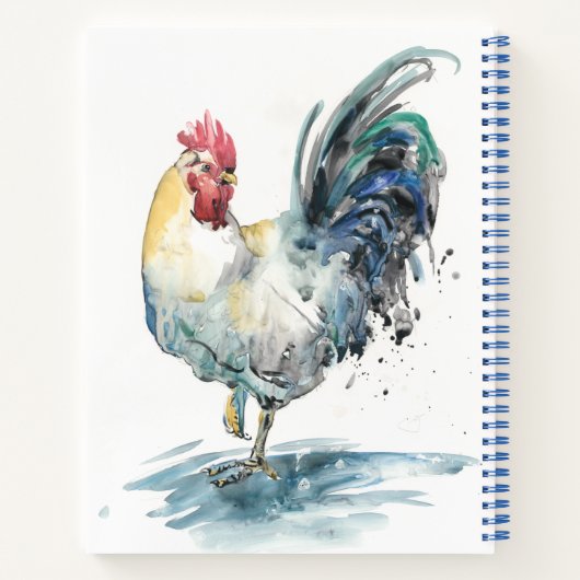 Rooster Splash - Waterverf Notitieboek (Achterkant)