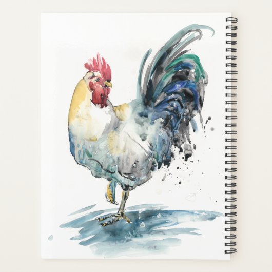 Rooster Splash - Waterverf Planner (Achterkant)