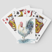 Rooster Splash - Waterverf Pokerkaarten (Achterkant)
