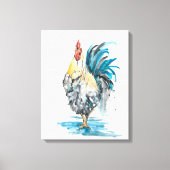 Rooster Splash - Waterverf Portret Canvas Afdruk (Voorkant)