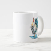 Rooster Splash - Waterverf Portret Grote Koffiekop (Voorkant rechts)