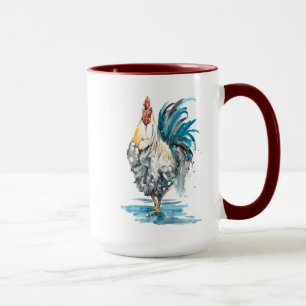 Rooster Splash - Waterverf Portret Mok