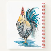Rooster Splash - Waterverf Portret Notitieboek (Achterkant)