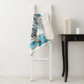 Rooster Splash - Waterverf Portret Sherpa Deken (In situ)