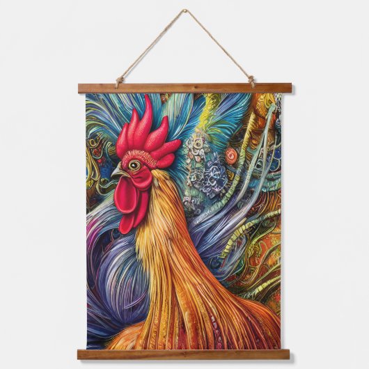 Rooster Splendor - Ongeëvenaarde Majesteit Hangend Wandkleed (Voorkant)