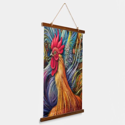 Rooster Splendor - Ongeëvenaarde Majesteit Hangend Wandkleed (Gebogen)